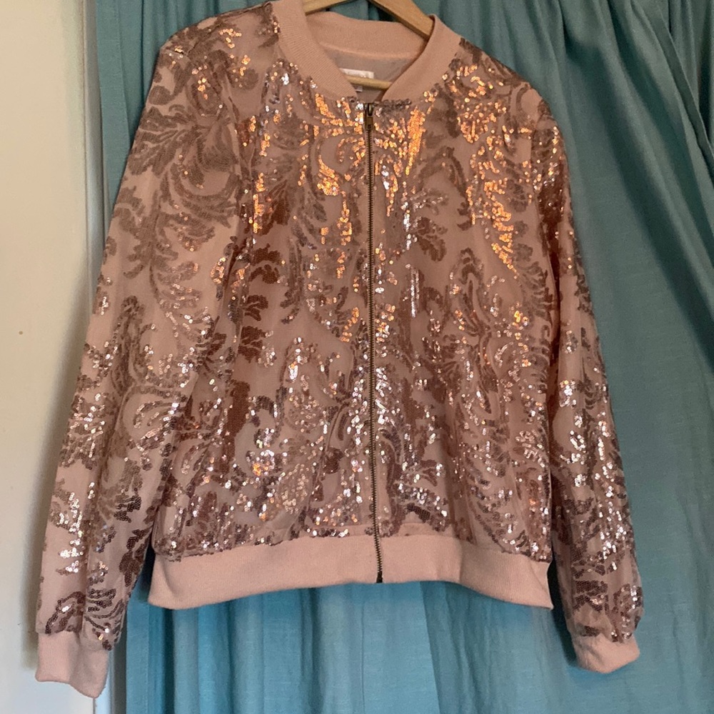 Sequin Bomber Jacket